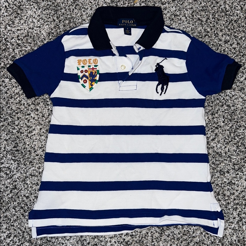 Polo by Ralph Lauren Blue and White Striped Shirt Boys 5
